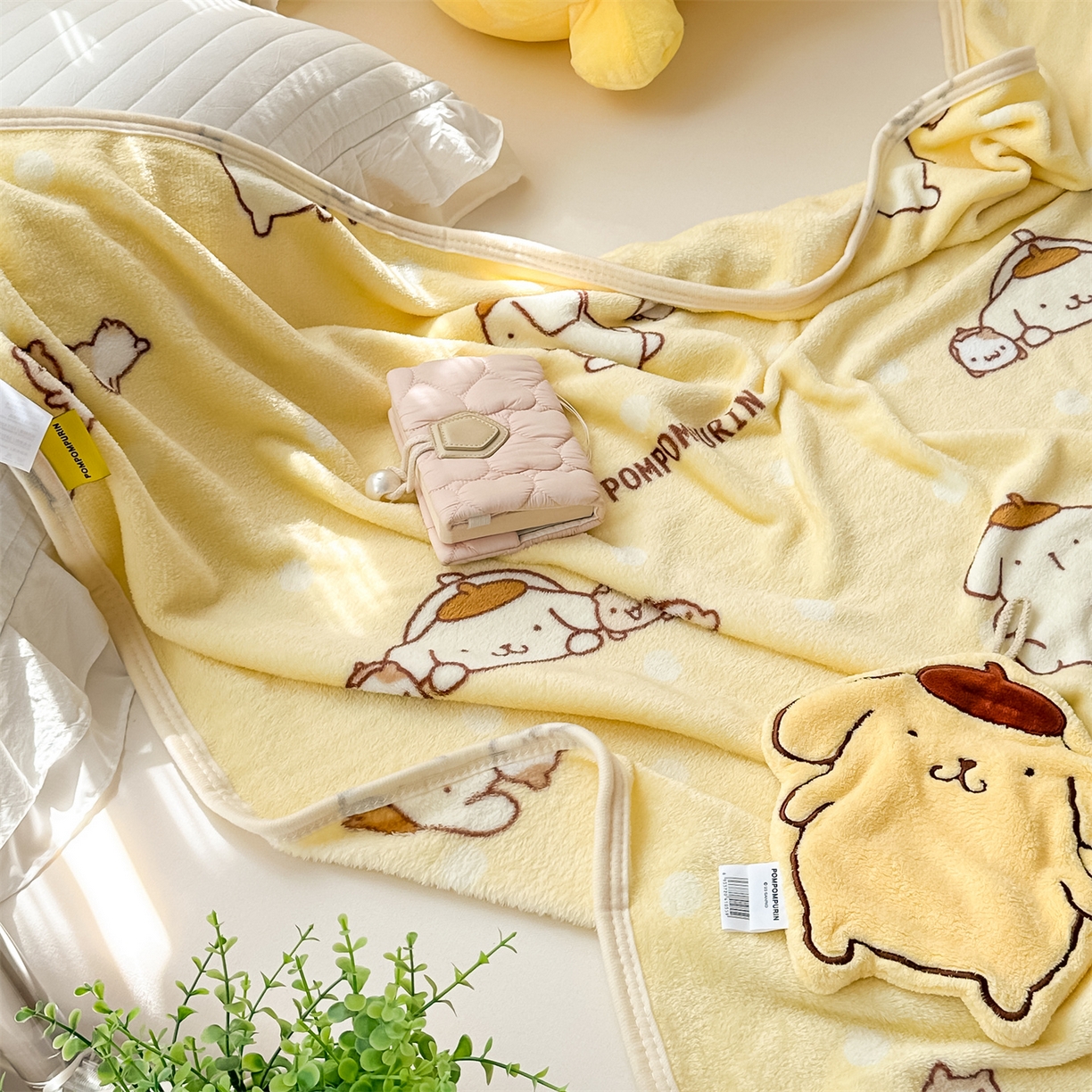 91家纺网 家纺一手货源 找家纺 花满路 2025新款亲肤舒适三丽鸥儿童毯毛毯毯子 俏皮布丁狗