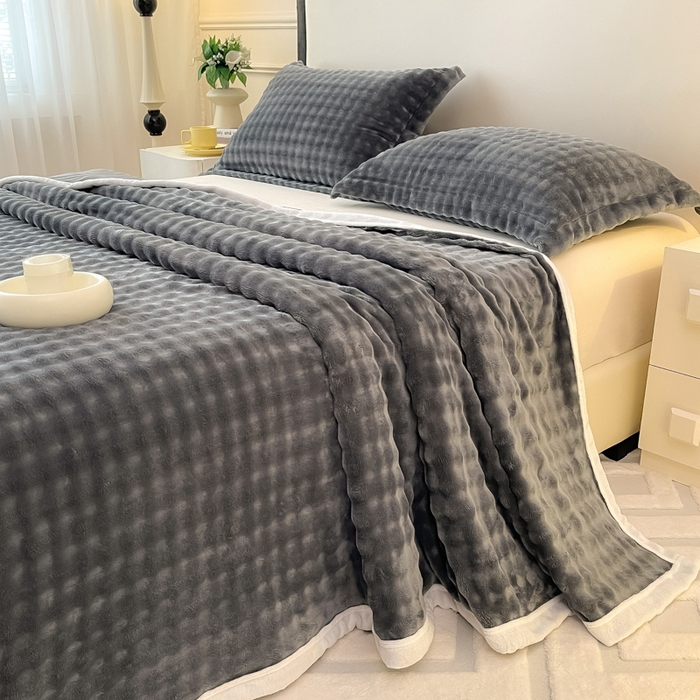 91家纺网 家纺一手货源 找家纺 宅部落 2025新款加厚牛奶绒泡泡绒单床单床单单品床单单件 深灰