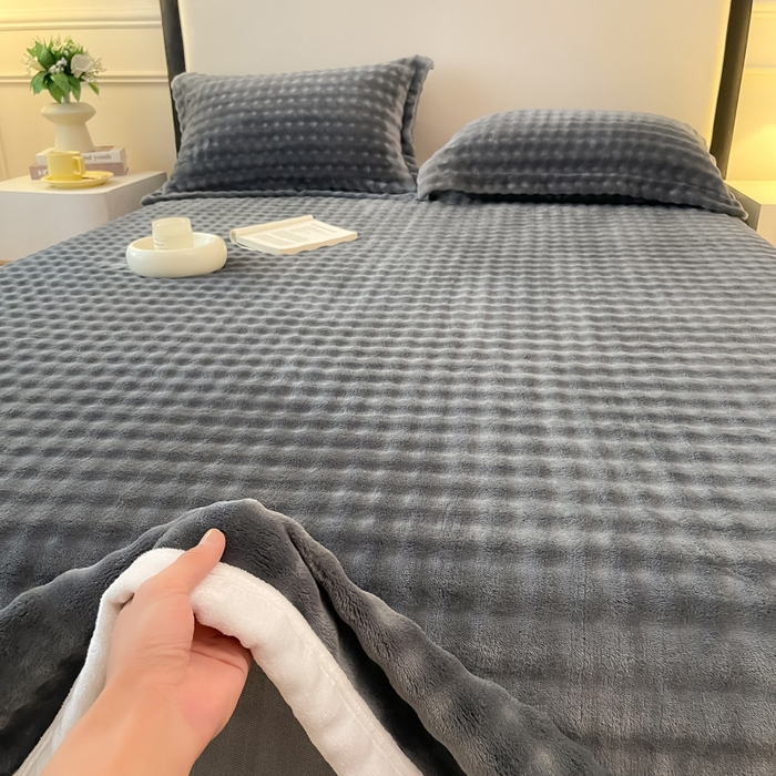 91家纺网 家纺一手货源 找家纺 宅部落 2025新款加厚牛奶绒泡泡绒单床单床单单品床单单件 深灰