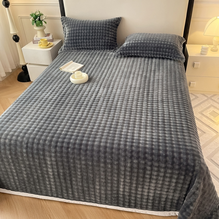 91家纺网 家纺一手货源 找家纺 宅部落 2025新款加厚牛奶绒泡泡绒单床单床单单品床单单件 深灰