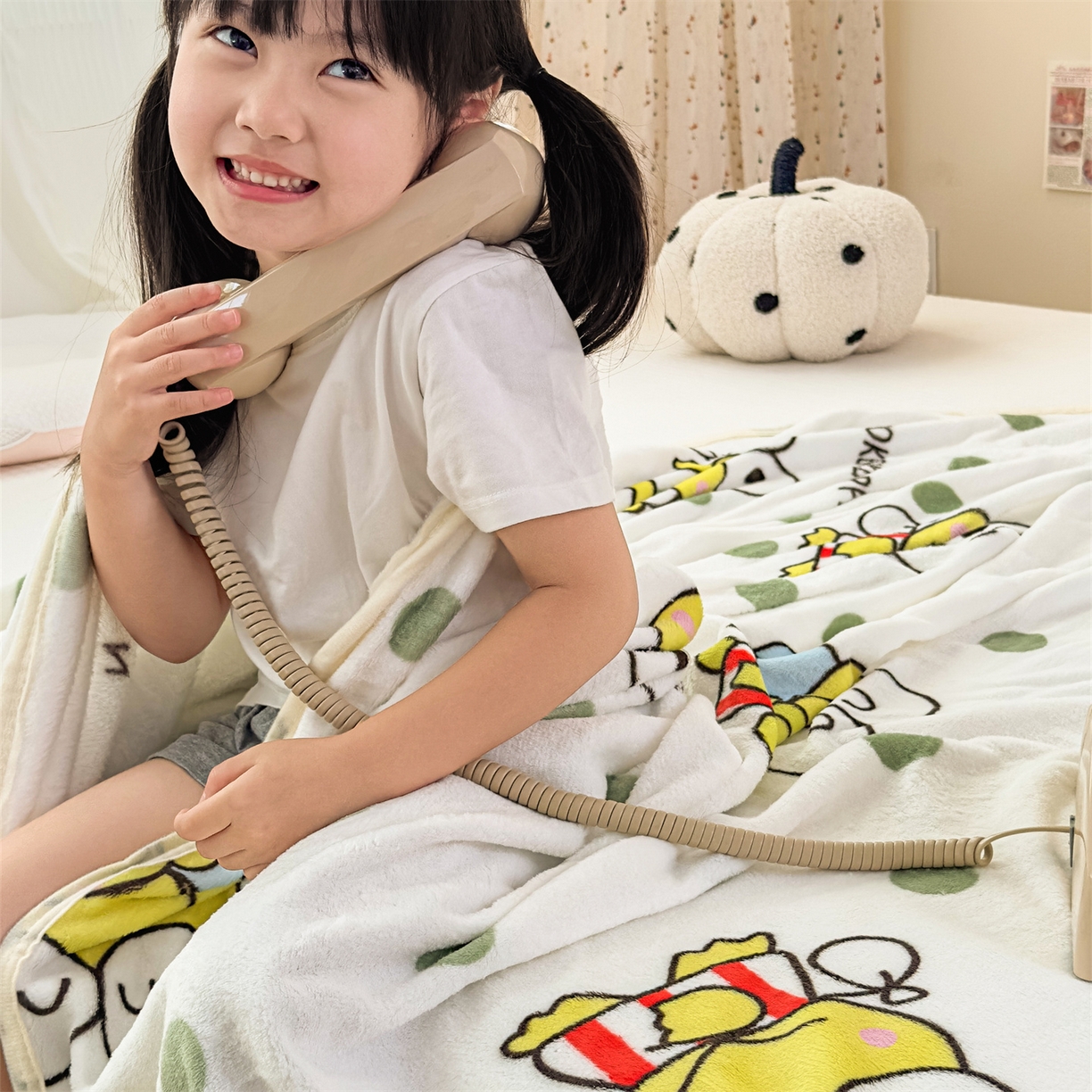 91家纺网 家纺一手货源 找家纺 花满路 2025新款亲肤舒适三丽鸥儿童毯毛毯毯子 球球大眼蛙