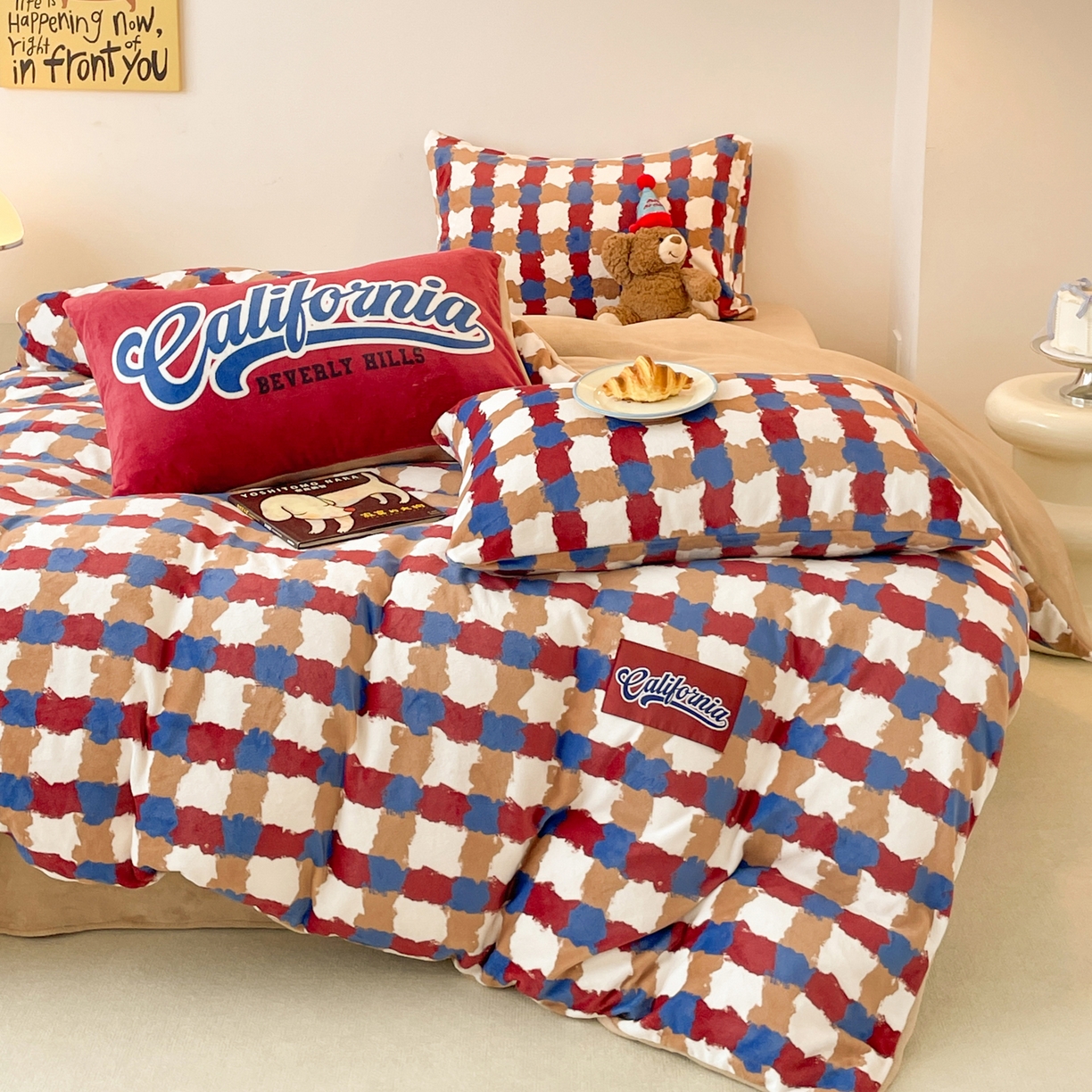 91家纺网 家纺一手货源 找家纺 （总）如一 2025新款美式复古风数码织标牛奶绒四件套