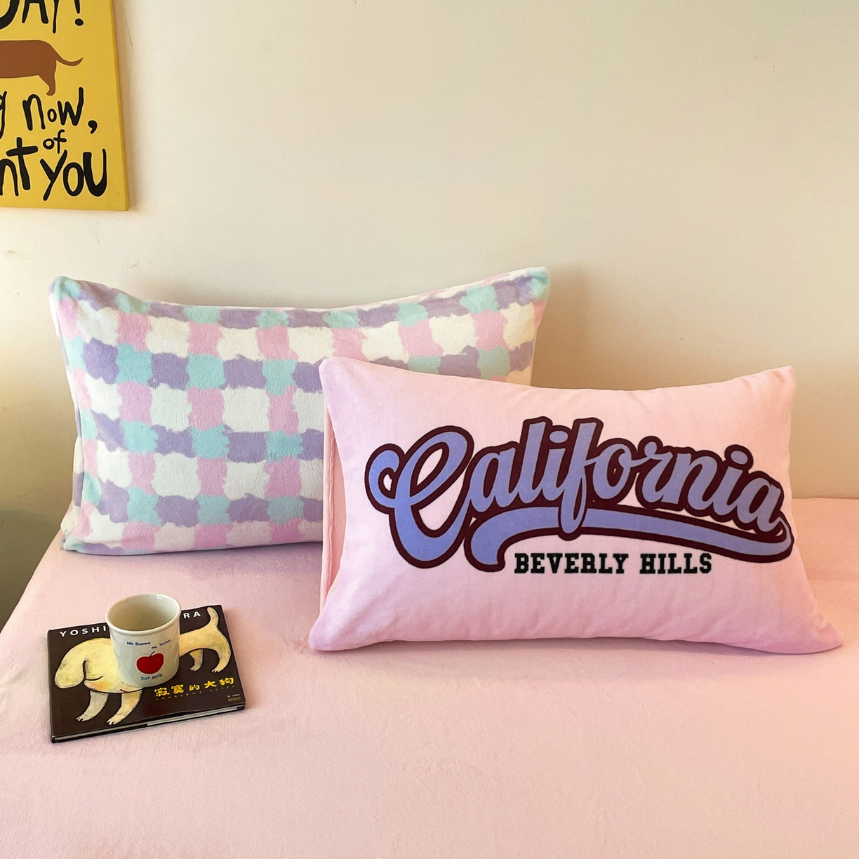 91家纺网 家纺一手货源 找家纺 如一 2025新款美式复古风数码织标牛奶绒四件套 复古粉