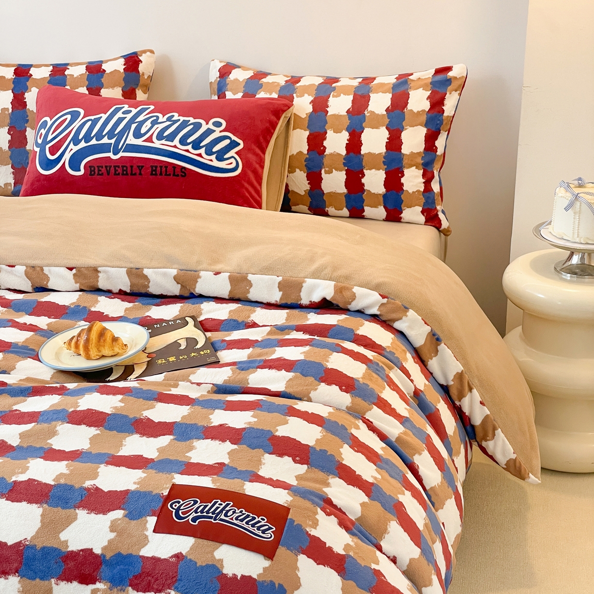 91家纺网 家纺一手货源 找家纺 （总）如一 2025新款美式复古风数码织标牛奶绒四件套