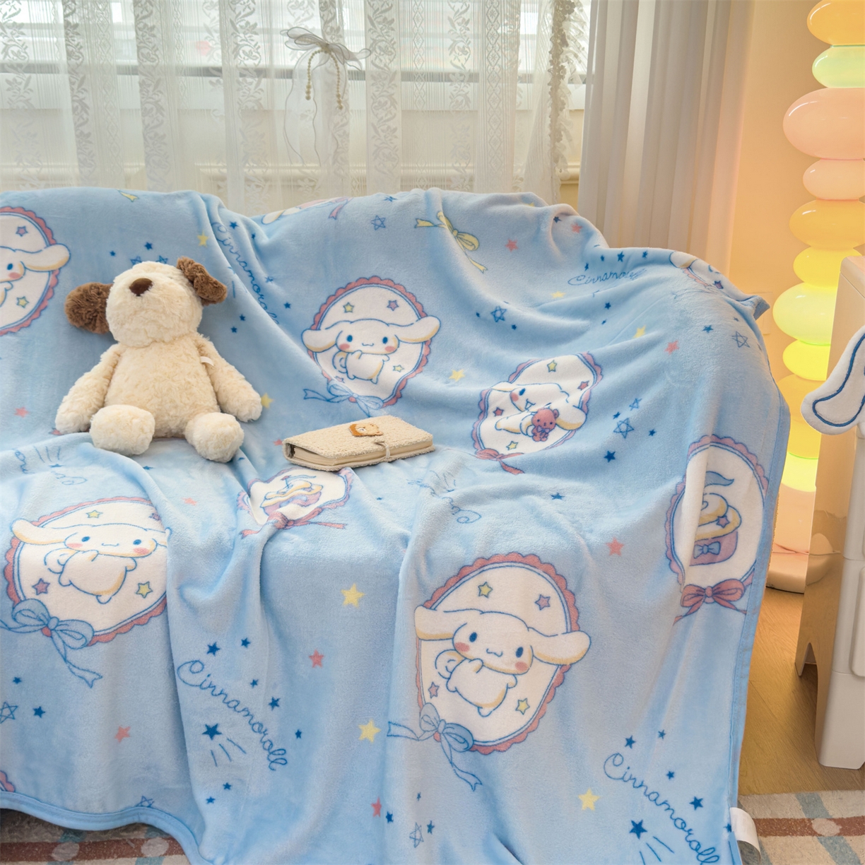 91家纺网 家纺一手货源 找家纺 花满路 2025新款亲肤舒适三丽鸥儿童毯毛毯毯子 圈圈大耳狗