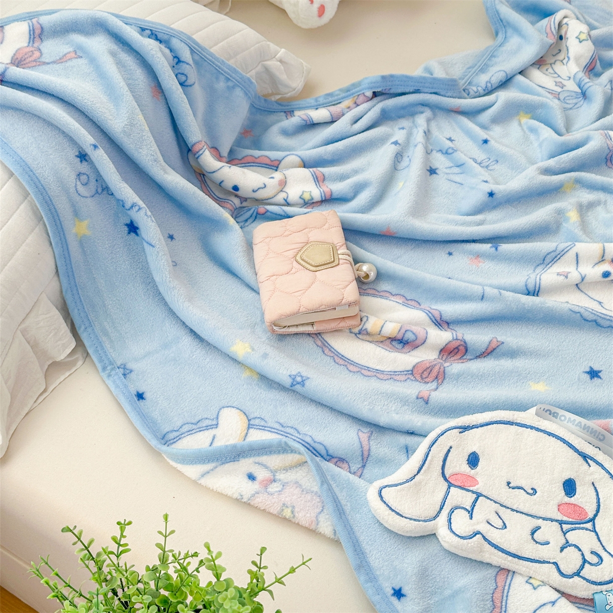 91家纺网 家纺一手货源 找家纺 花满路 2025新款亲肤舒适三丽鸥儿童毯毛毯毯子 圈圈大耳狗