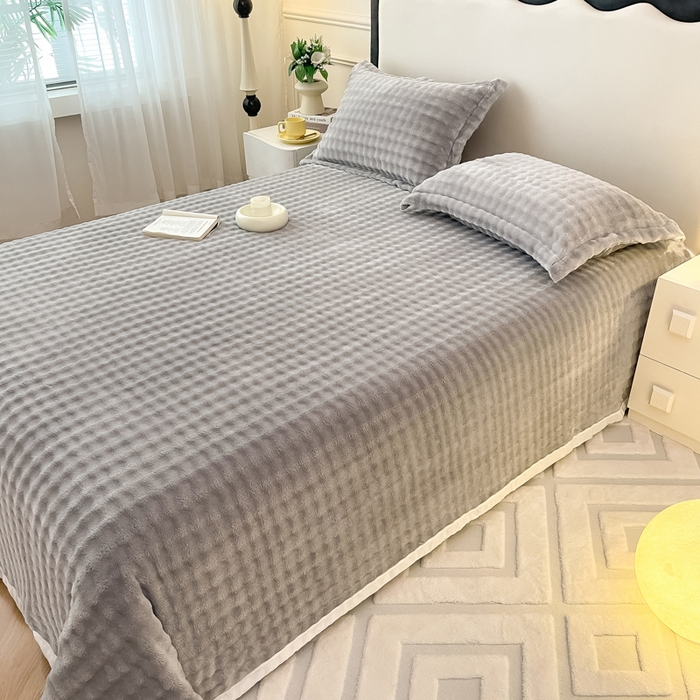 91家纺网 家纺一手货源 找家纺 宅部落 2025新款加厚牛奶绒泡泡绒单床单床单单品床单单件 星空灰