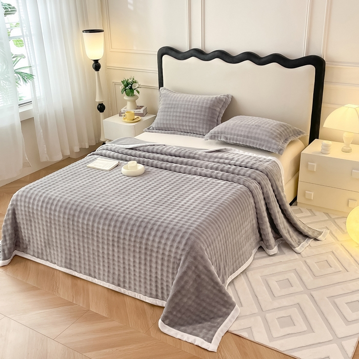 91家纺网 家纺一手货源 找家纺 宅部落 2025新款加厚牛奶绒泡泡绒单床单床单单品床单单件 星空灰