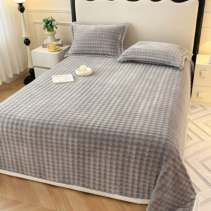 91家纺网 家纺一手货源 找家纺 宅部落 2025新款加厚牛奶绒泡泡绒单床单床单单品床单单件 星空灰