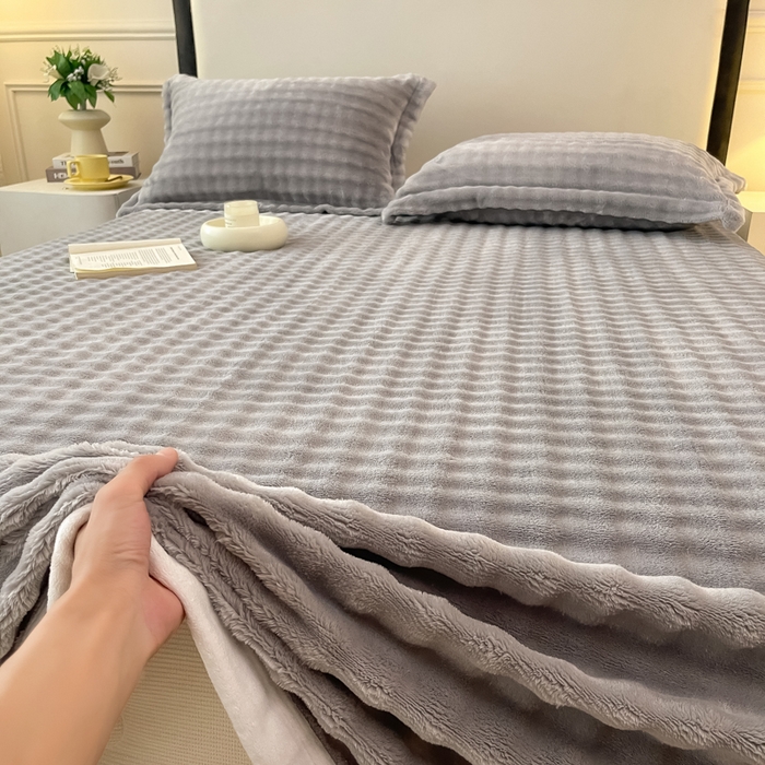 91家纺网 家纺一手货源 找家纺 宅部落 2025新款加厚牛奶绒泡泡绒单床单床单单品床单单件 星空灰