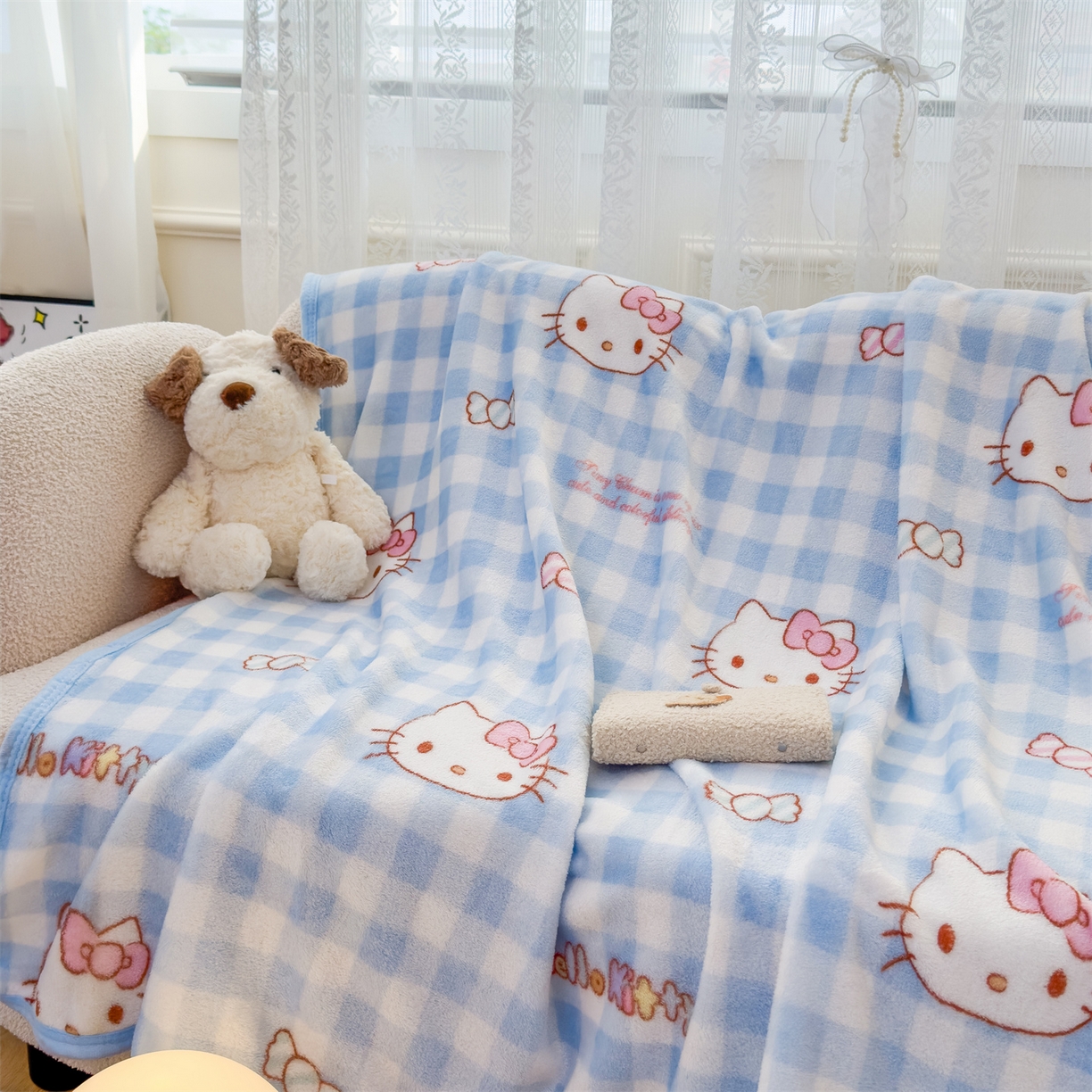 91家纺网 家纺一手货源 找家纺 花满路 2025新款亲肤舒适三丽鸥儿童毯毛毯毯子 糖果kt