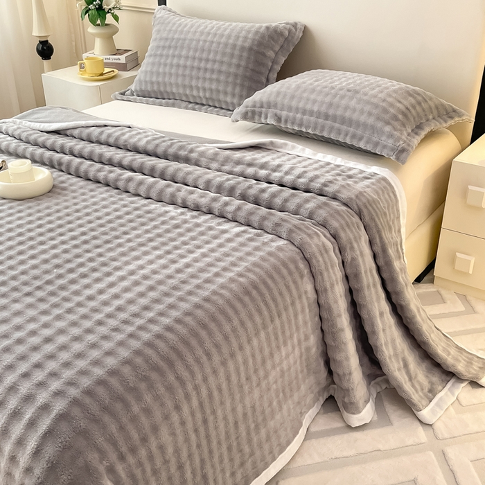 91家纺网 家纺一手货源 找家纺 宅部落 2025新款加厚牛奶绒泡泡绒单床单床单单品床单单件 星空灰