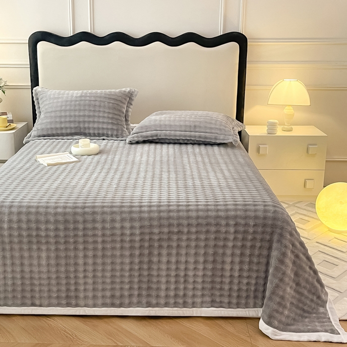 91家纺网 家纺一手货源 找家纺 宅部落 2025新款加厚牛奶绒泡泡绒单床单床单单品床单单件 星空灰