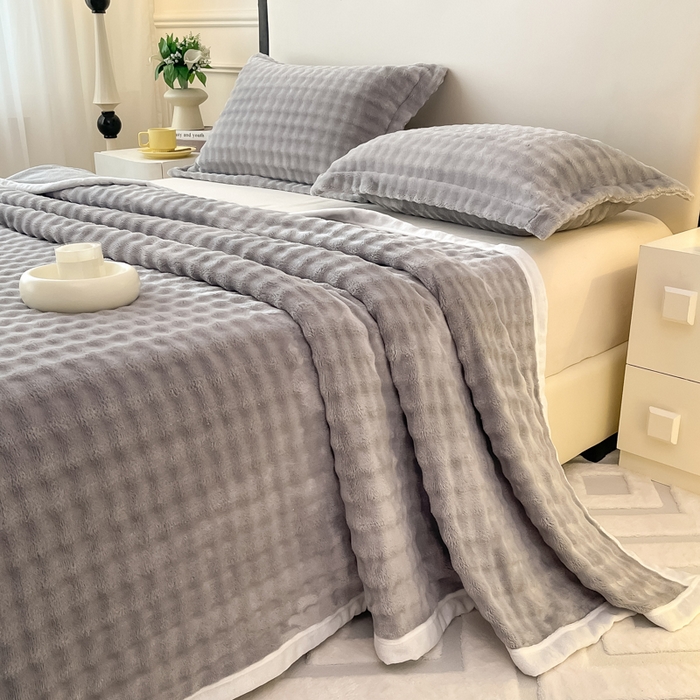 91家纺网 家纺一手货源 找家纺 宅部落 2025新款加厚牛奶绒泡泡绒单床单床单单品床单单件 星空灰