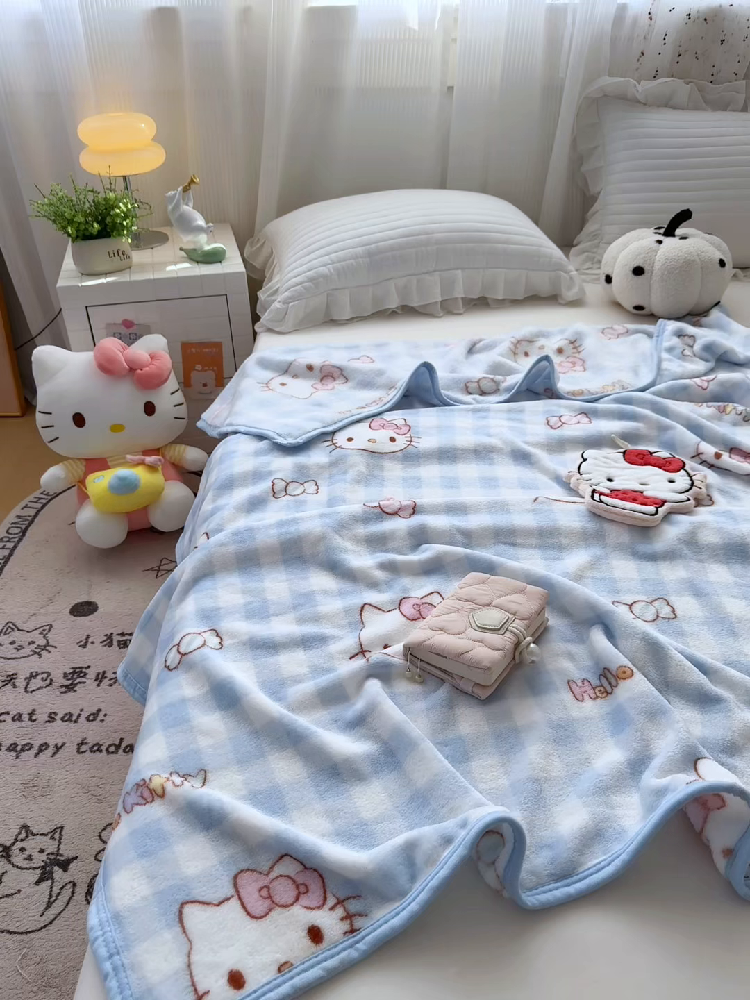 91家纺网 家纺一手货源 找家纺 花满路 2025新款亲肤舒适三丽鸥儿童毯毛毯毯子 糖果kt