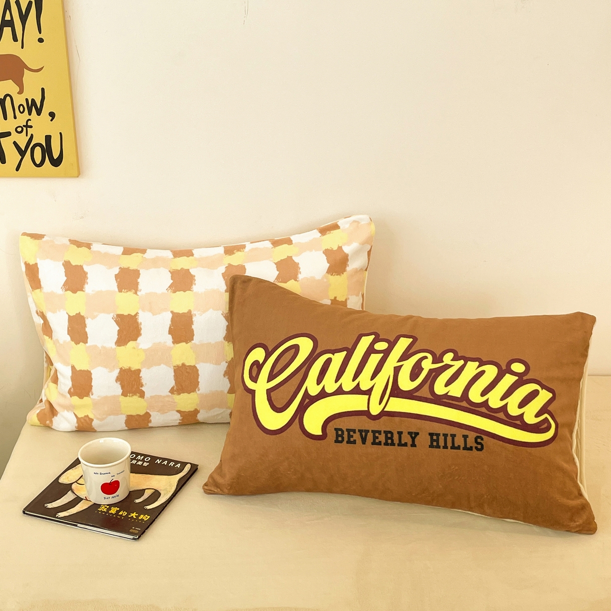 91家纺网 家纺一手货源 找家纺 如一 2025新款美式复古风数码织标牛奶绒四件套 复古咖