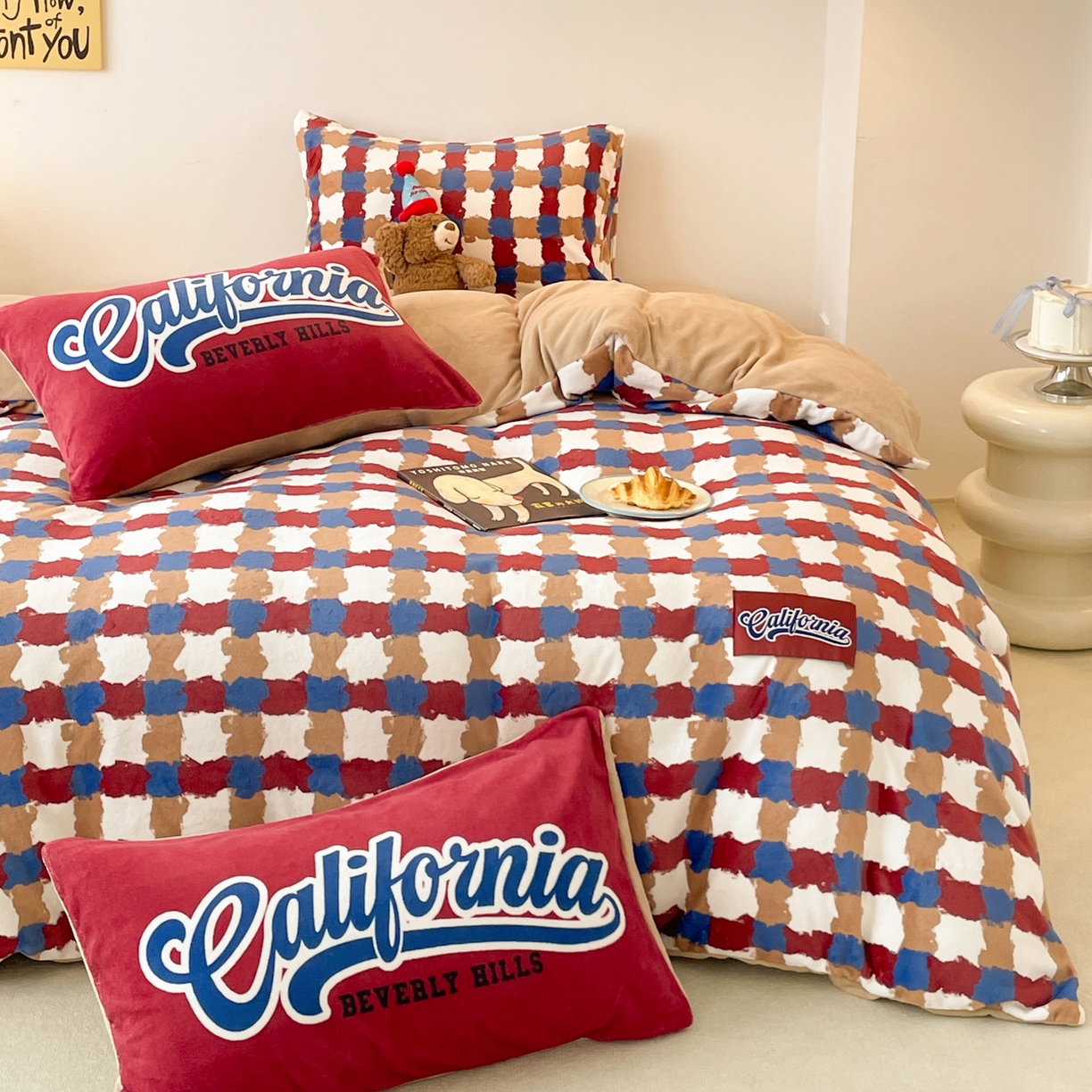 91家纺网 家纺一手货源 找家纺 （总）如一 2025新款美式复古风数码织标牛奶绒四件套