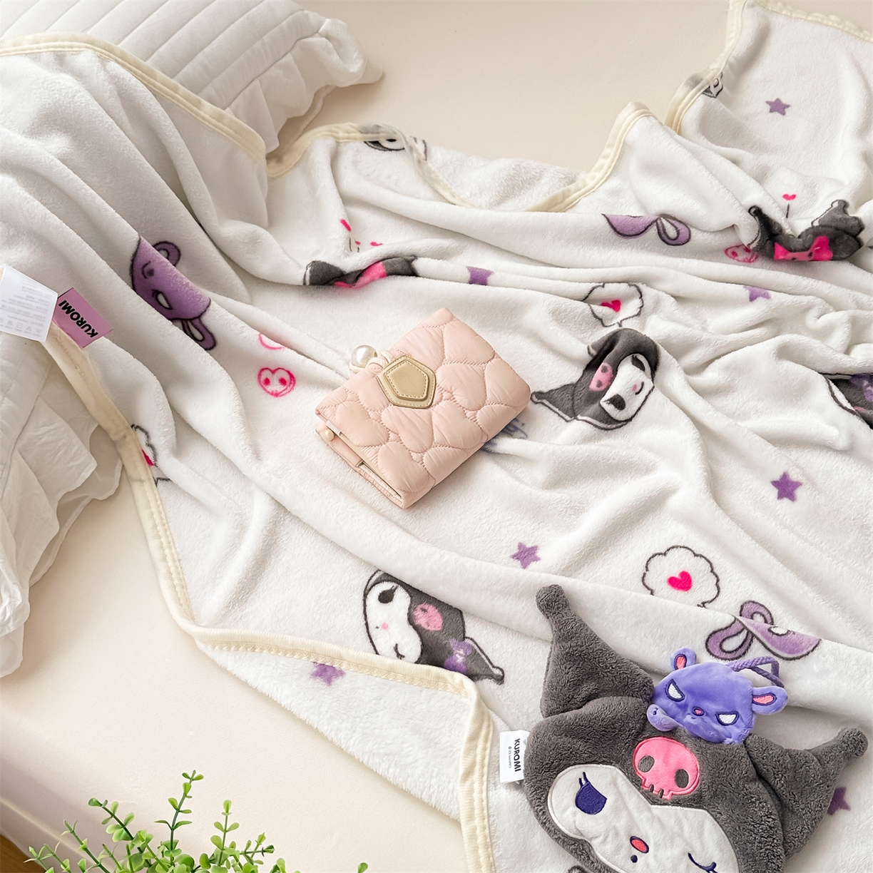 91家纺网 家纺一手货源 找家纺 花满路 2025新款亲肤舒适三丽鸥儿童毯毛毯毯子 小小库洛米