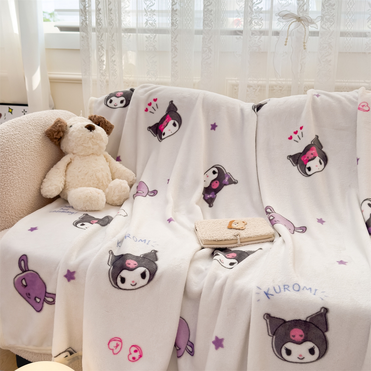 91家纺网 家纺一手货源 找家纺 花满路 2025新款亲肤舒适三丽鸥儿童毯毛毯毯子 小小库洛米