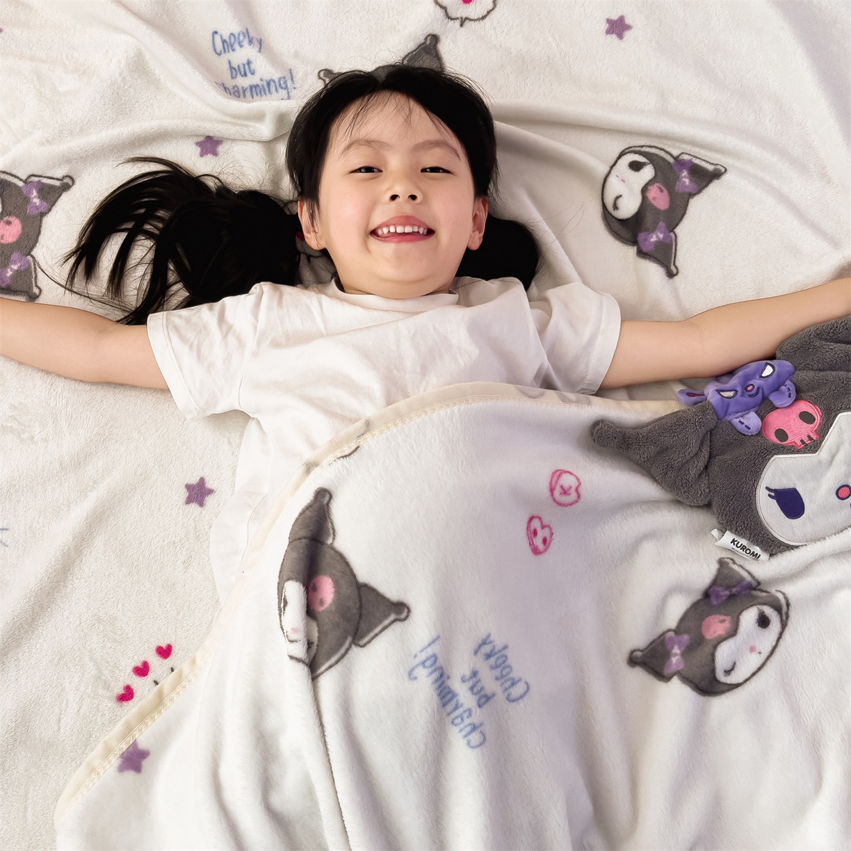 91家纺网 家纺一手货源 找家纺 花满路 2025新款亲肤舒适三丽鸥儿童毯毛毯毯子 小小库洛米