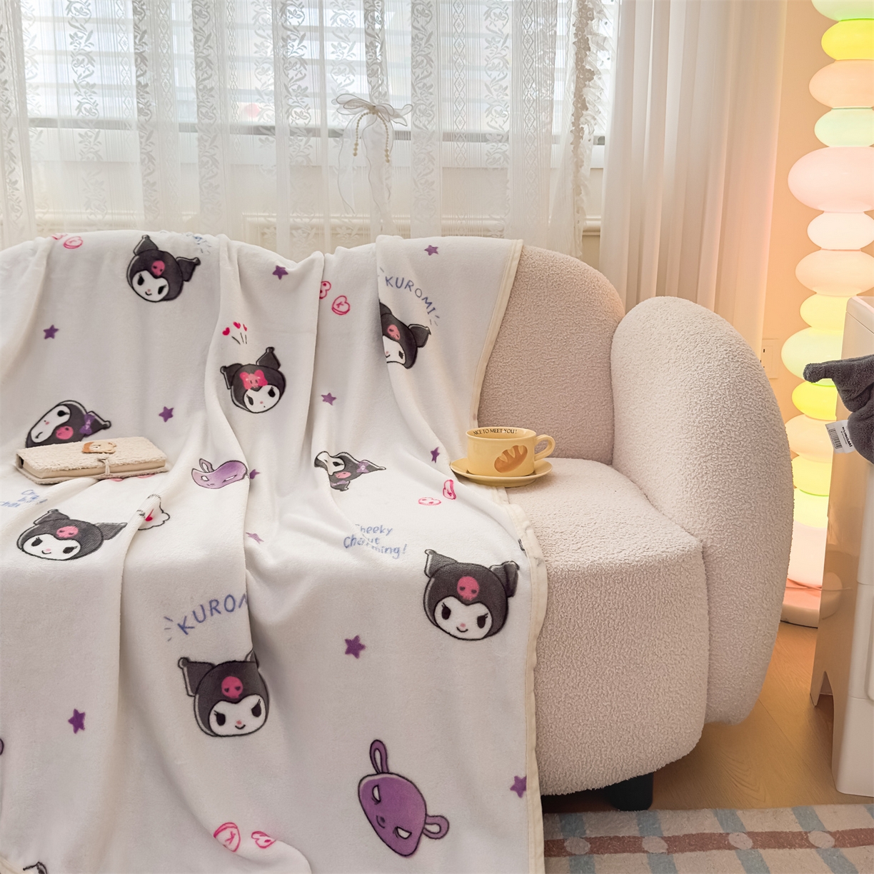 91家纺网 家纺一手货源 找家纺 花满路 2025新款亲肤舒适三丽鸥儿童毯毛毯毯子 小小库洛米