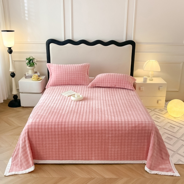 宅部落 2025新款加厚牛奶绒泡泡绒单床单床单单品床单单件 优雅粉