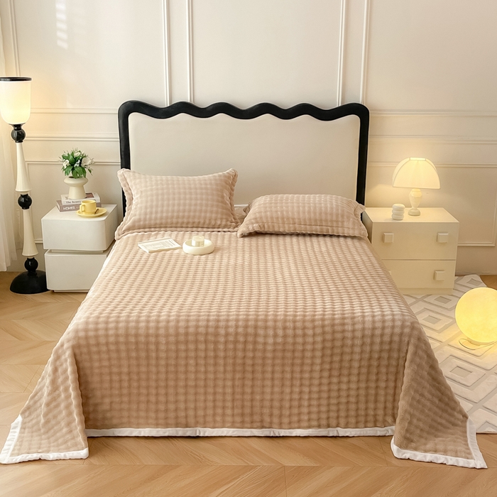 宅部落 2025新款加厚牛奶绒泡泡绒单床单床单单品床单单件 优雅驼