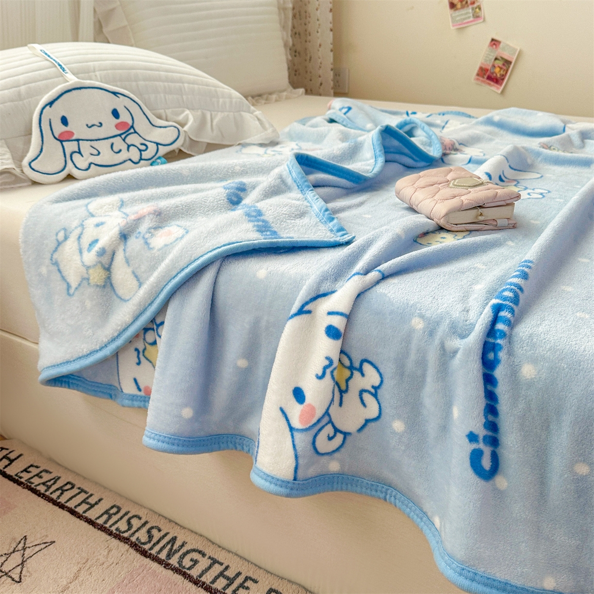 91家纺网 家纺一手货源 找家纺 花满路 2025新款亲肤舒适三丽鸥儿童毯毛毯毯子 星星玉桂狗