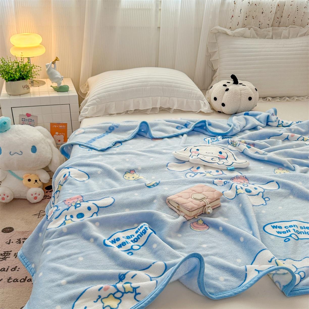 91家纺网 家纺一手货源 找家纺 花满路 2025新款亲肤舒适三丽鸥儿童毯毛毯毯子 星星玉桂狗