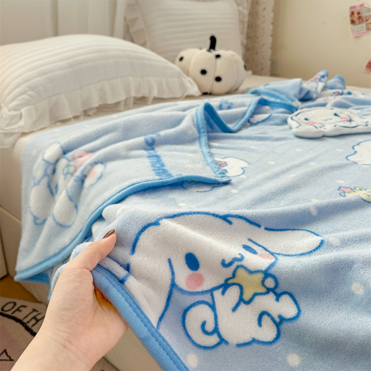 91家纺网 家纺一手货源 找家纺 花满路 2025新款亲肤舒适三丽鸥儿童毯毛毯毯子 星星玉桂狗