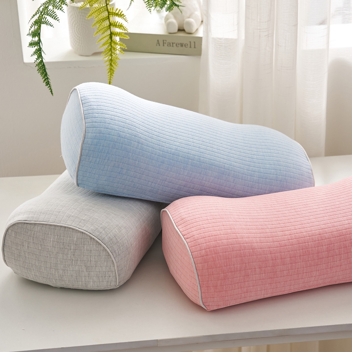 91家纺网 家纺一手货源 找家纺 鼎盛乳胶 2025新款条纹趴睡枕乳胶便携枕 组合图仅供展示不可下单