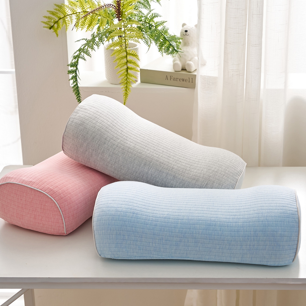 91家纺网 家纺一手货源 找家纺 鼎盛乳胶 2025新款条纹趴睡枕乳胶便携枕 组合图仅供展示不可下单