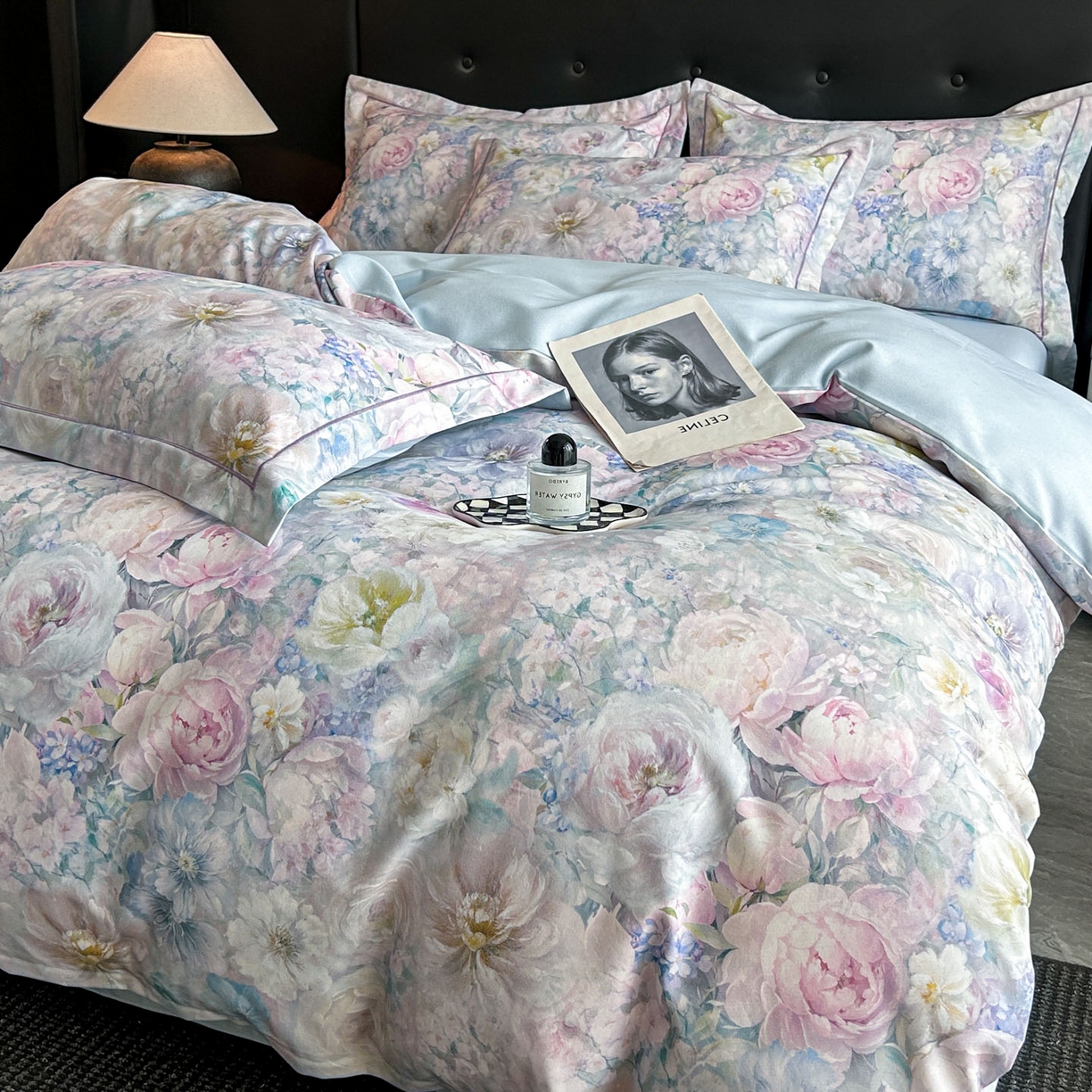 91家纺网 家纺一手货源 找家纺 玉海棠家纺 2025新款数码印花加厚全棉磨毛四件套 金风玉露