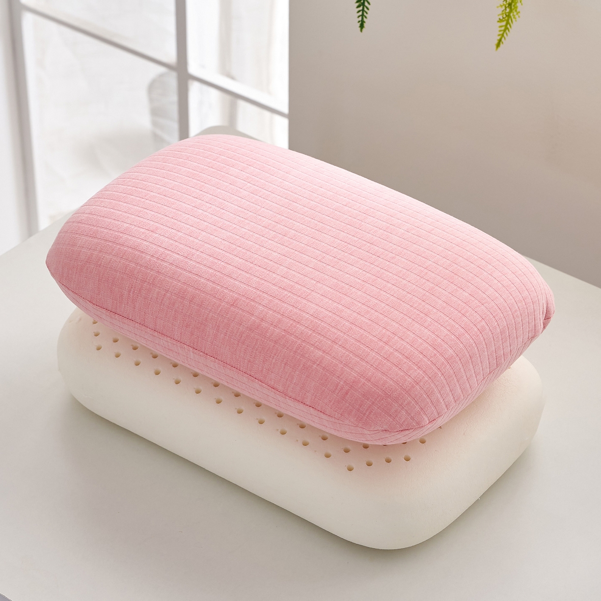 91家纺网 家纺一手货源 找家纺 （总）鼎盛乳胶 2025新款条纹学生午睡枕乳胶面包枕