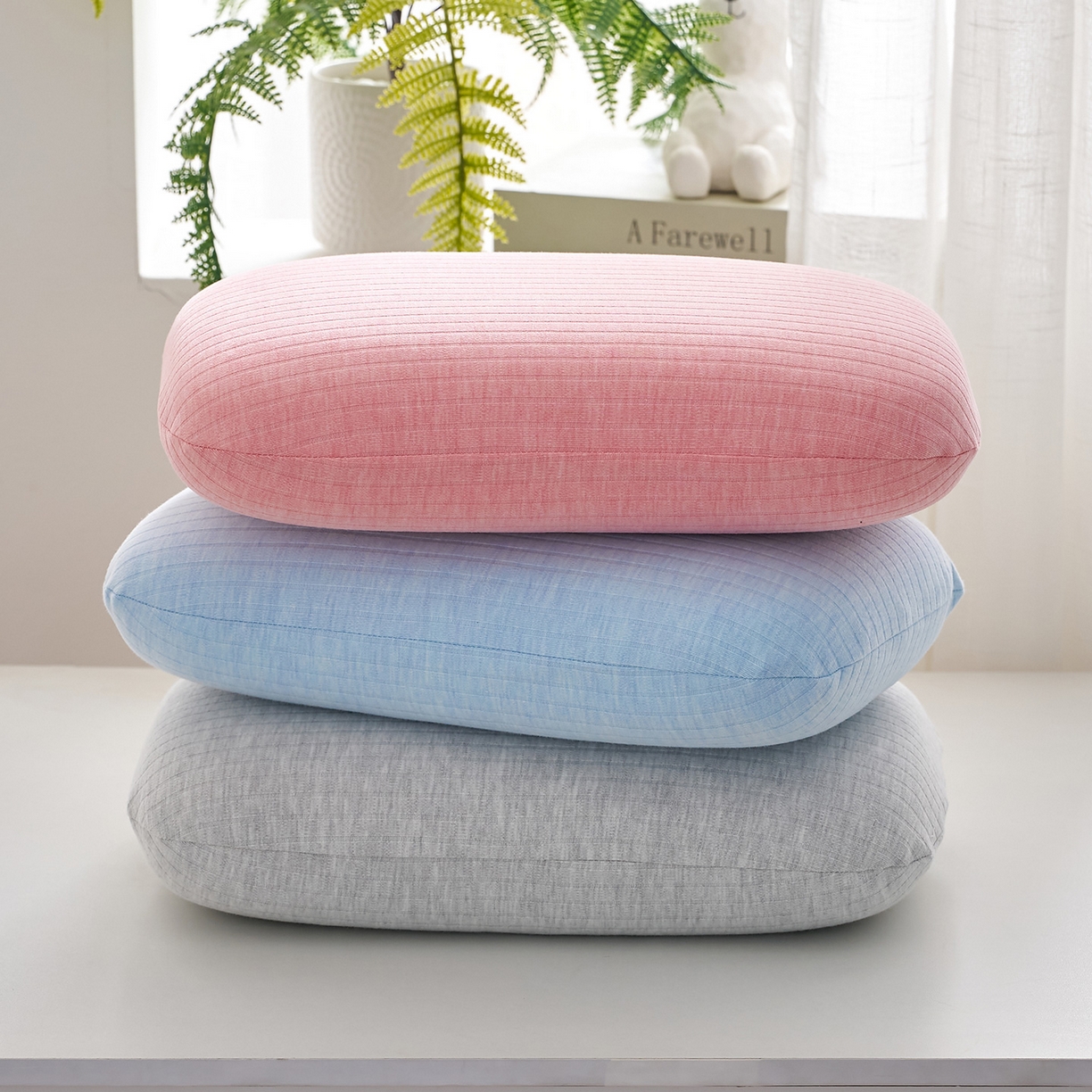 91家纺网 家纺一手货源 找家纺 （总）鼎盛乳胶 2025新款条纹学生午睡枕乳胶面包枕