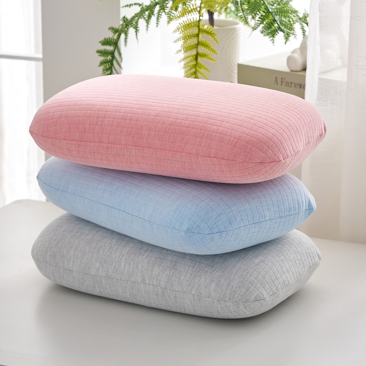 91家纺网 家纺一手货源 找家纺 （总）鼎盛乳胶 2025新款条纹学生午睡枕乳胶面包枕