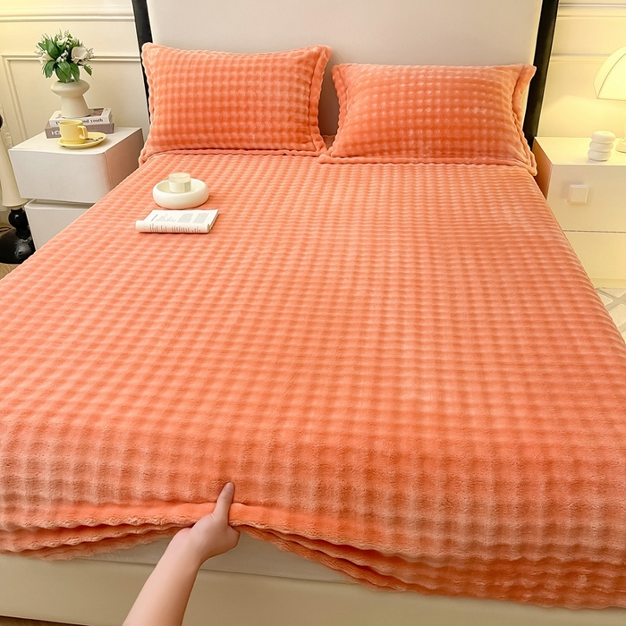 91家纺网 家纺一手货源 找家纺 （总）宅部落 2025新款加厚牛奶绒泡泡绒单床笠床笠单品床笠单件