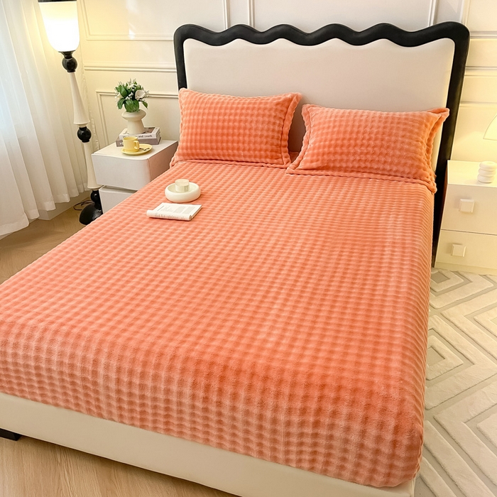 91家纺网 家纺一手货源 找家纺 （总）宅部落 2025新款加厚牛奶绒泡泡绒单床笠床笠单品床笠单件