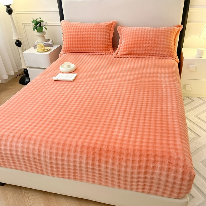 91家纺网 家纺一手货源 找家纺 （总）宅部落 2025新款加厚牛奶绒泡泡绒单床笠床笠单品床笠单件