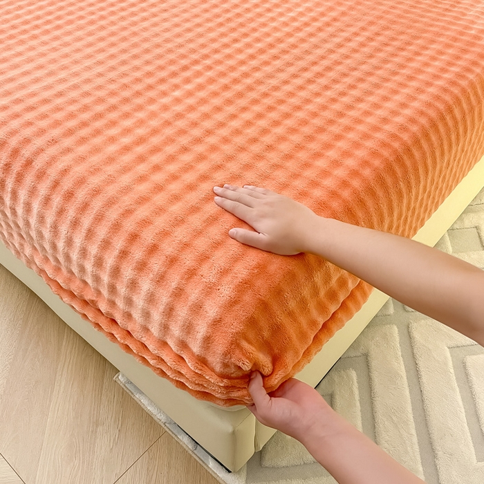 91家纺网 家纺一手货源 找家纺 （总）宅部落 2025新款加厚牛奶绒泡泡绒单床笠床笠单品床笠单件