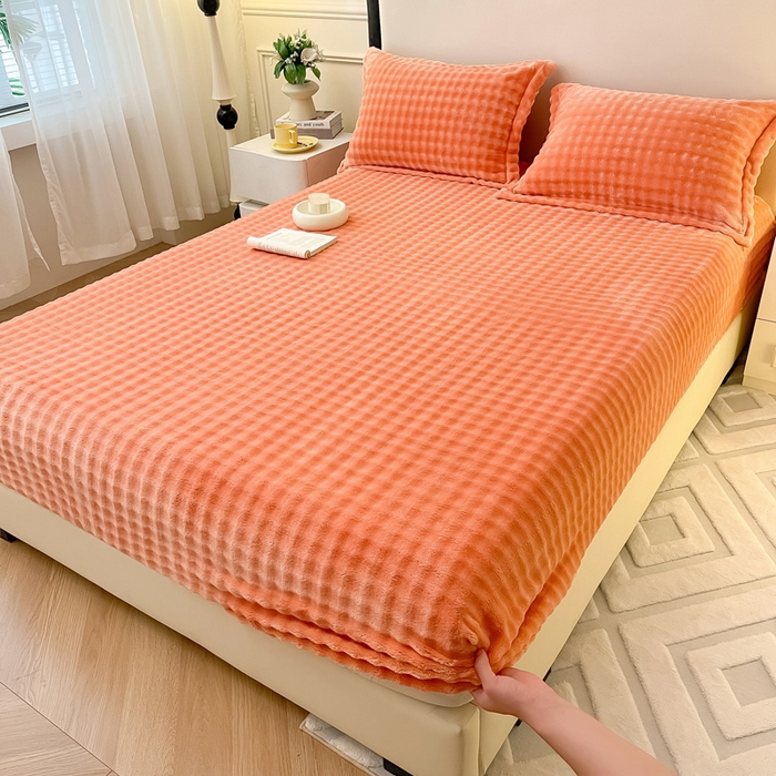 91家纺网 家纺一手货源 找家纺 （总）宅部落 2025新款加厚牛奶绒泡泡绒单床笠床笠单品床笠单件