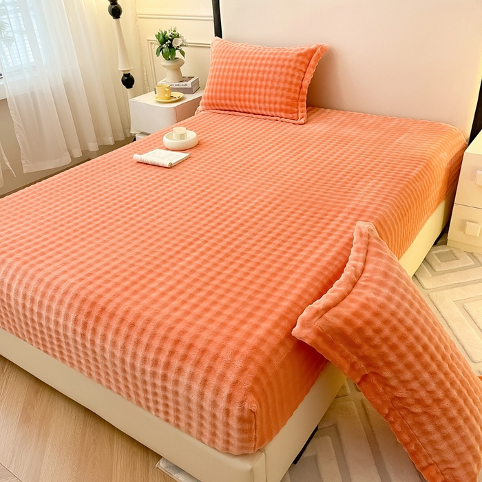 91家纺网 家纺一手货源 找家纺 （总）宅部落 2025新款加厚牛奶绒泡泡绒单床笠床笠单品床笠单件