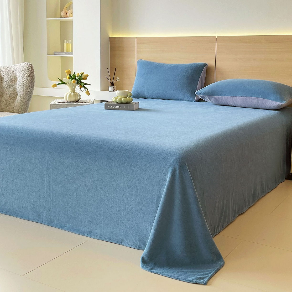 91家纺网 家纺一手货源 找家纺 小懒猪 2023夏秋季ins风小红书同款卡通小清新13372全棉AB版学生三件套学生季上下铺床单款套件 班尼狗