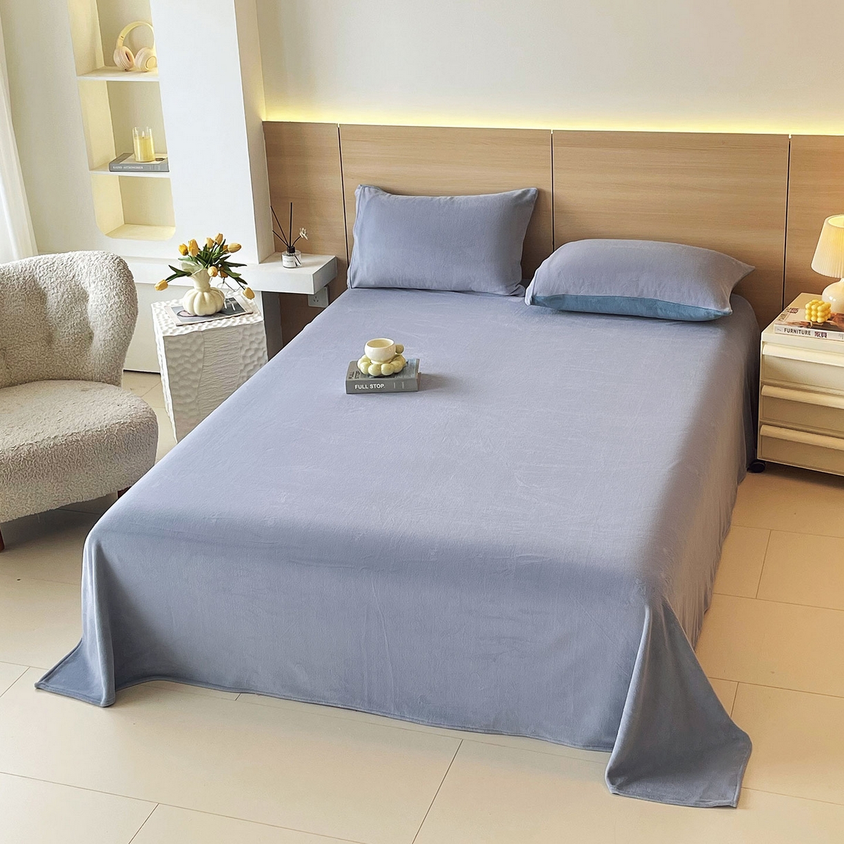 91家纺网 家纺一手货源 找家纺 小懒猪 2025年新款220克A类牛奶绒单床单 婴儿兰