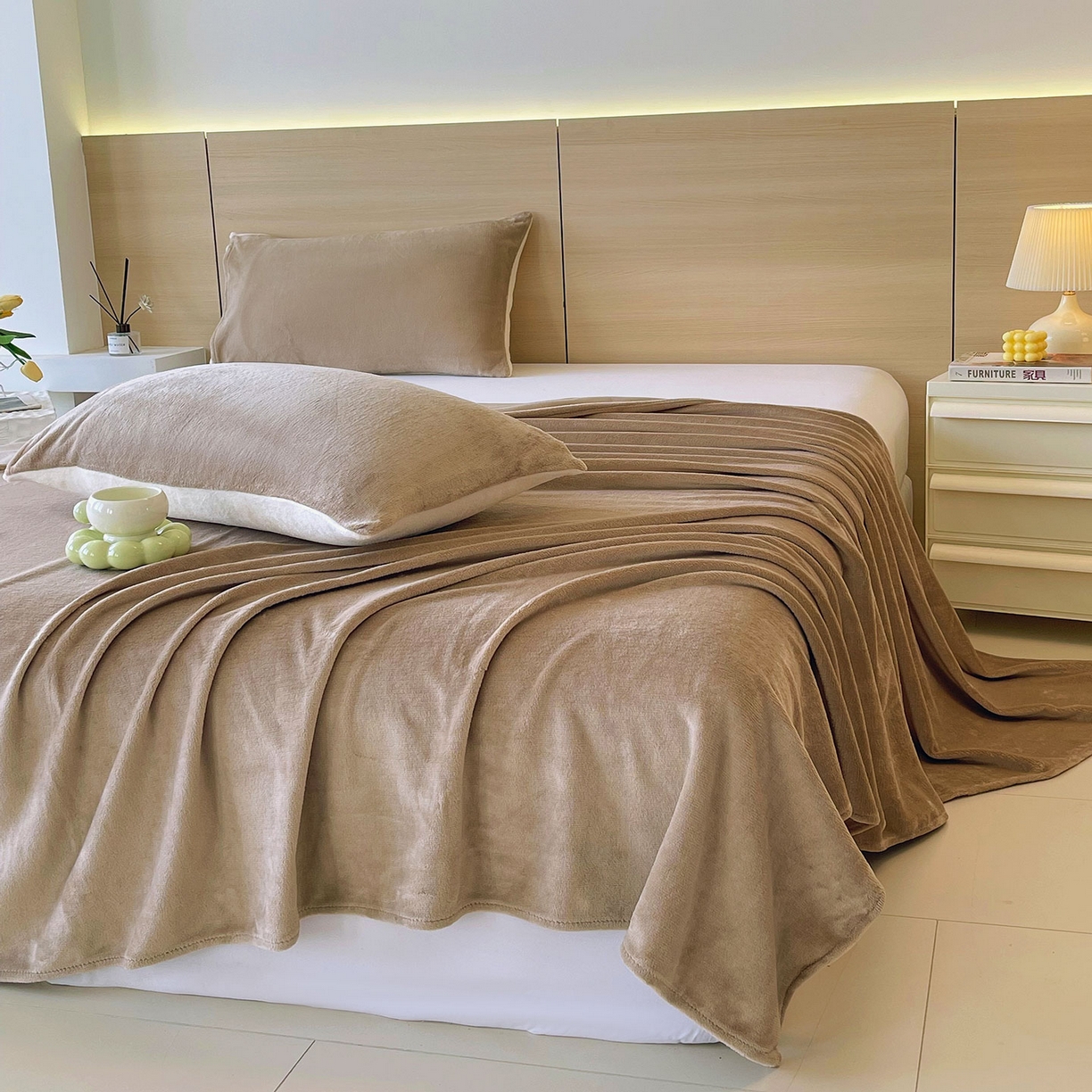 91家纺网 家纺一手货源 找家纺 小懒猪 2025年新款220克A类牛奶绒单床单 咖色