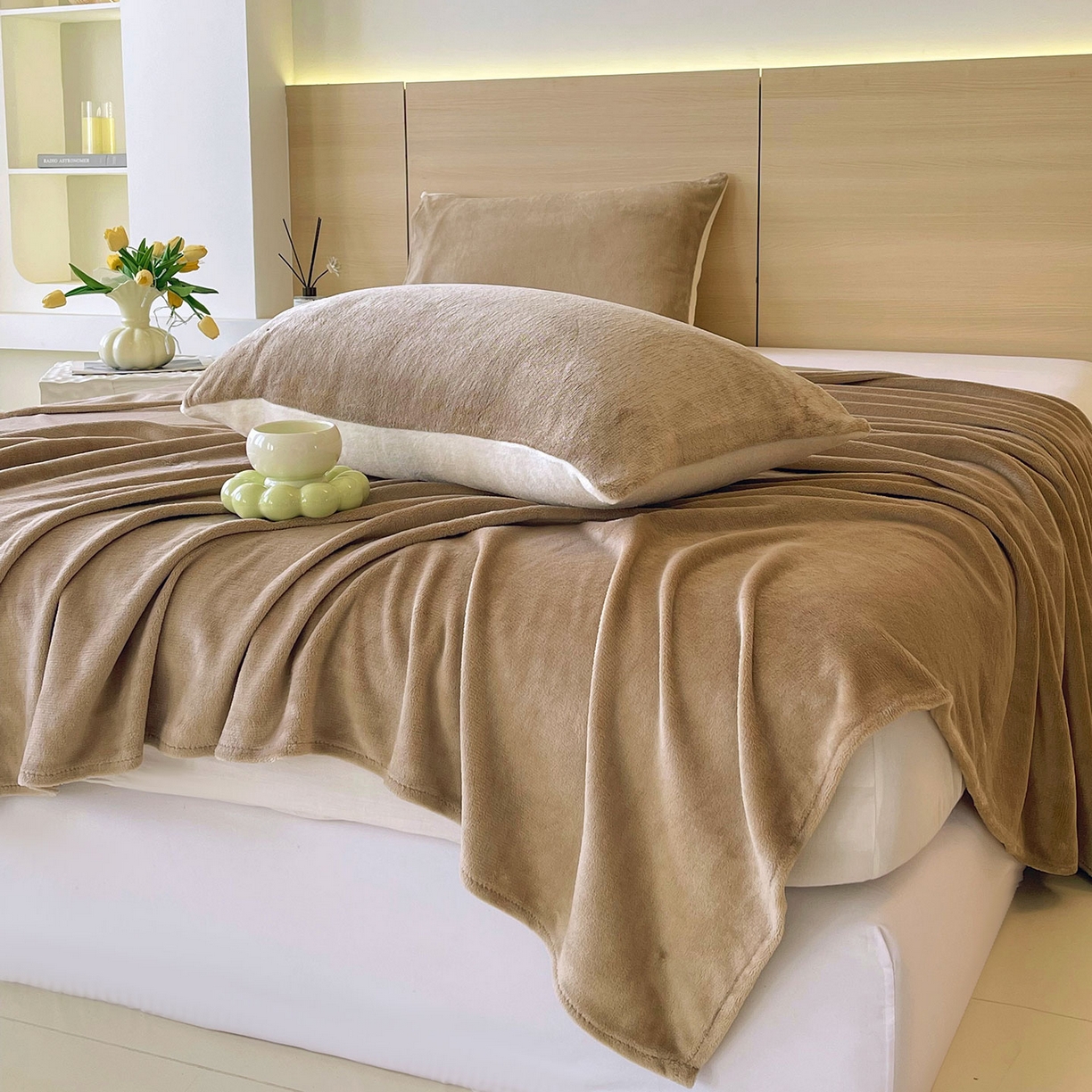 91家纺网 家纺一手货源 找家纺 小懒猪 2025年新款220克A类牛奶绒单床单 咖色