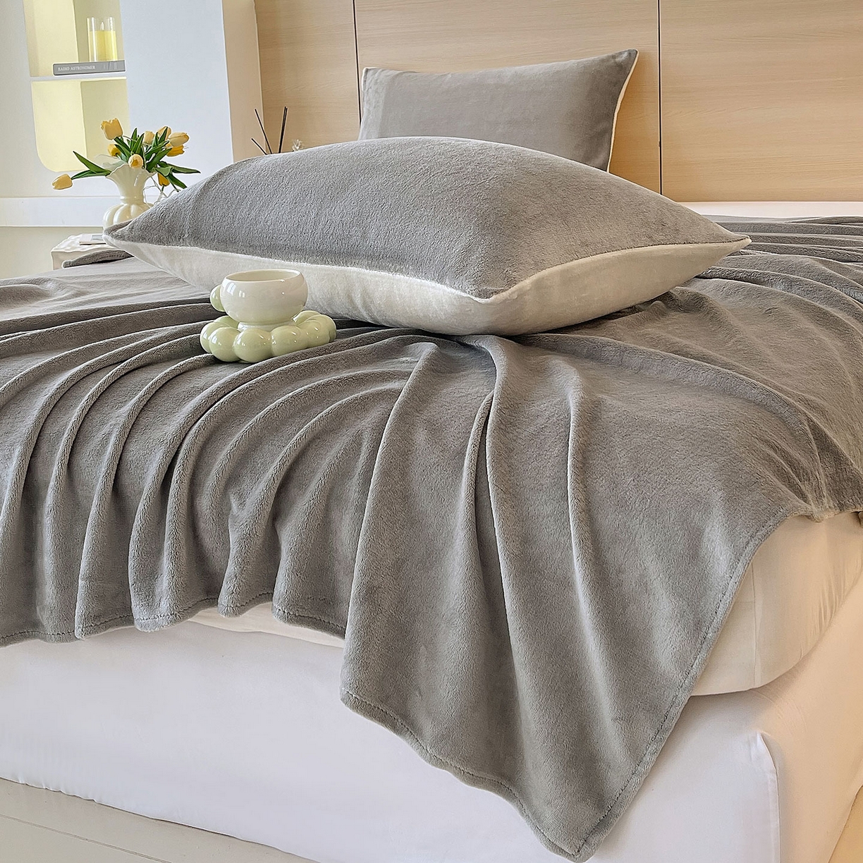 91家纺网 家纺一手货源 找家纺 小懒猪 2025年新款220克A类牛奶绒单床单 银灰