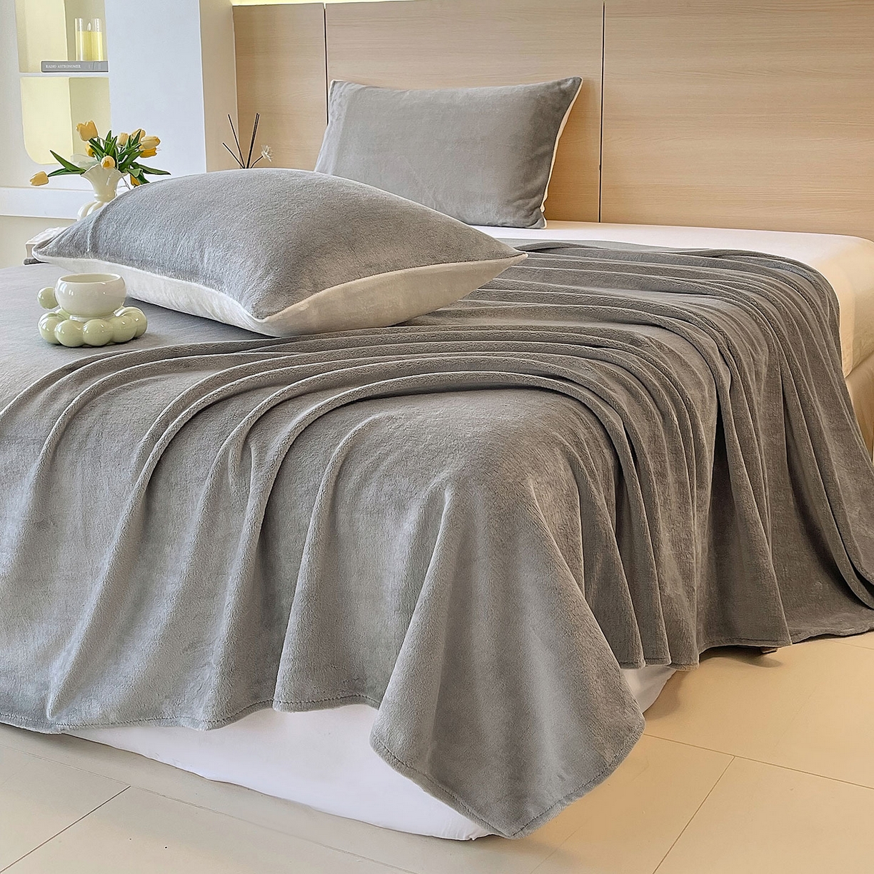 91家纺网 家纺一手货源 找家纺 小懒猪 2025年新款220克A类牛奶绒单床单 银灰