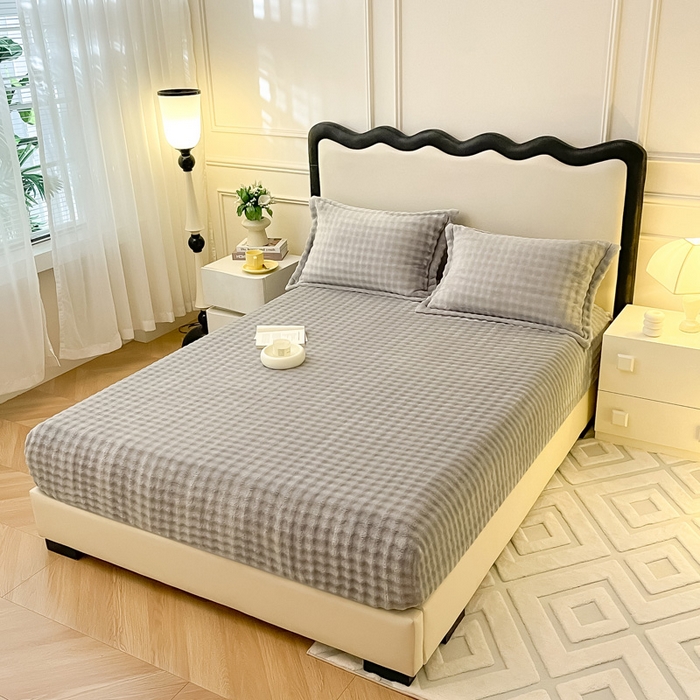 91家纺网 家纺一手货源 找家纺 （总）宅部落 2025新款加厚牛奶绒泡泡绒单床笠床笠单品床笠单件