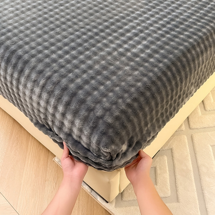 91家纺网 家纺一手货源 找家纺 宅部落 2025新款加厚牛奶绒泡泡绒单床笠床笠单品床笠单件 深灰